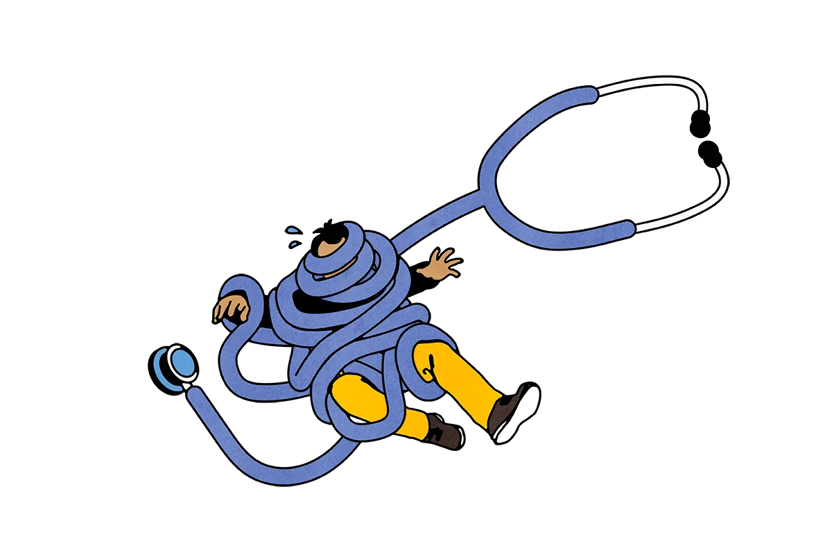Illustration representing a Texas Marketplace enrollee weighing the cost of health coverage as subsidies shift.
